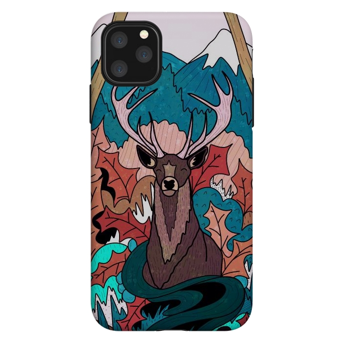 iPhone 11 Pro Max StrongFit Winter deer forest by Steve Wade (Swade)
