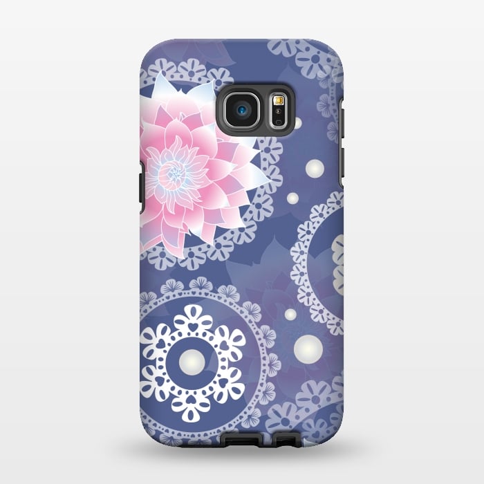 Galaxy S7 EDGE StrongFit lotus floral pattern by MALLIKA