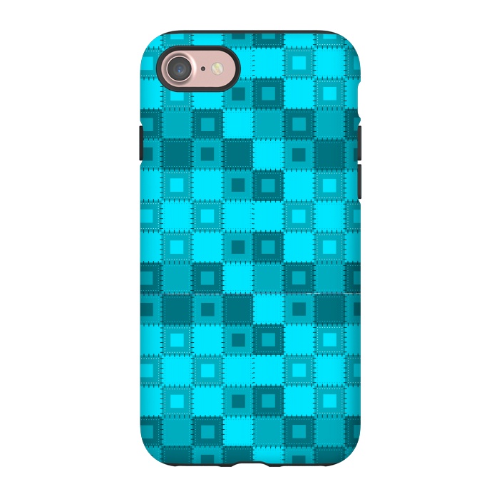 iPhone 7 StrongFit blue patchwork by MALLIKA