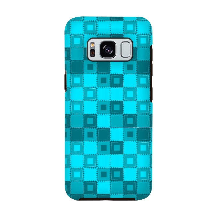 Galaxy S8 StrongFit blue patchwork by MALLIKA