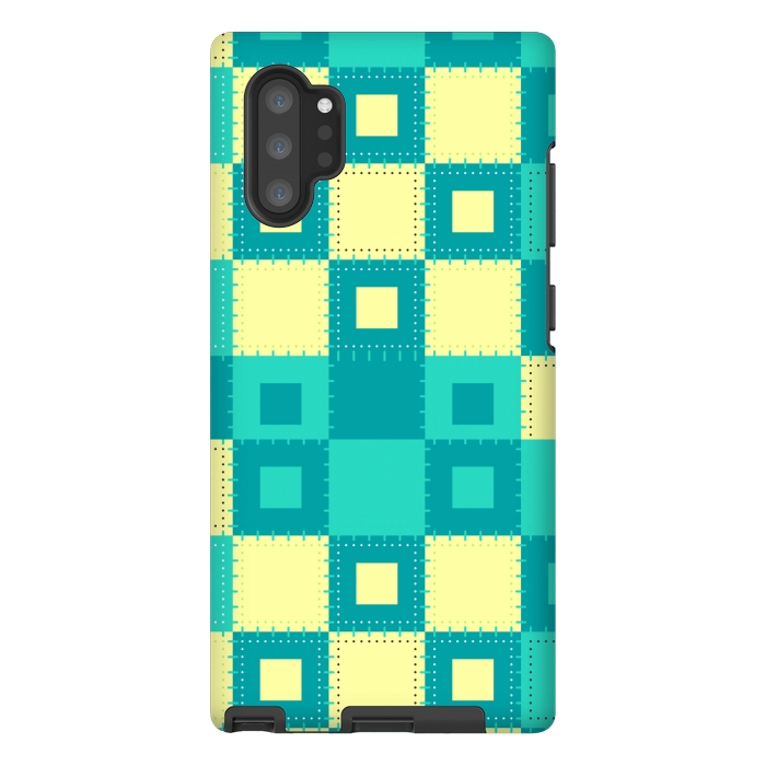Galaxy Note 10 plus StrongFit blue yellow patchwork by MALLIKA