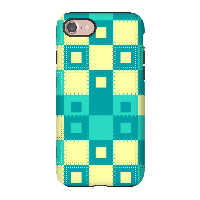 iPhone 7 StrongFit blue yellow patchwork by MALLIKA
