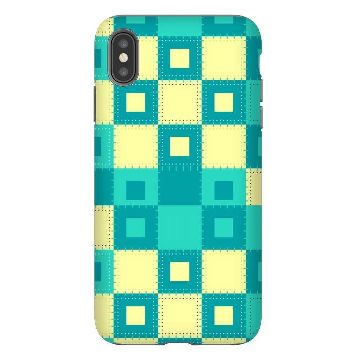 iPhone Xs Max StrongFit blue yellow patchwork by MALLIKA