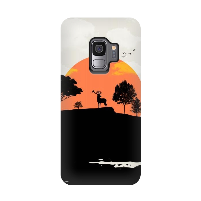 Galaxy S9 StrongFit Deer in the Forest by Creativeaxle
