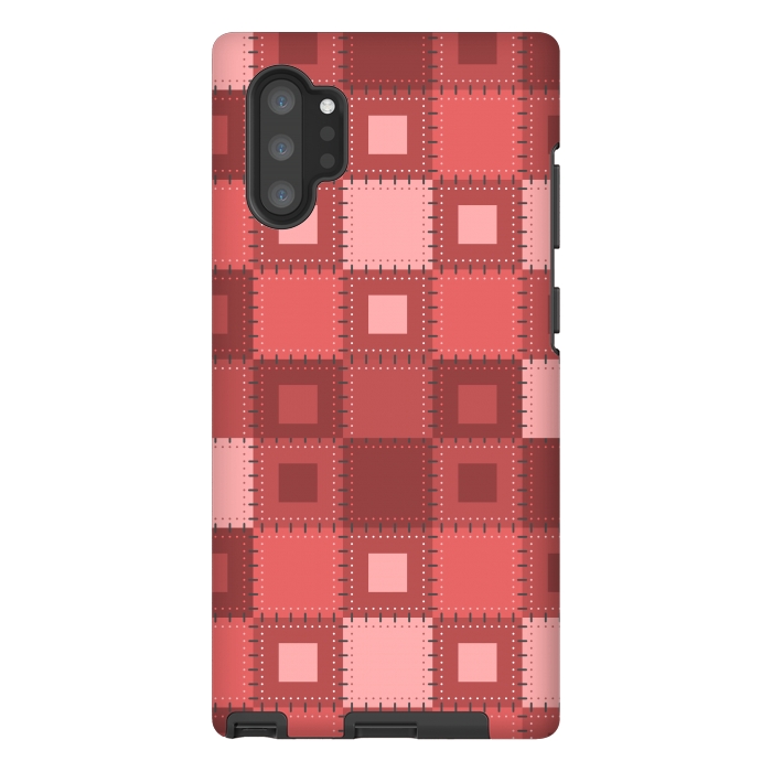 Galaxy Note 10 plus StrongFit RED WHITE PATCHWORK by MALLIKA