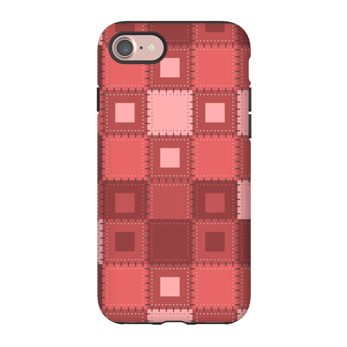 iPhone 7 StrongFit RED WHITE PATCHWORK by MALLIKA