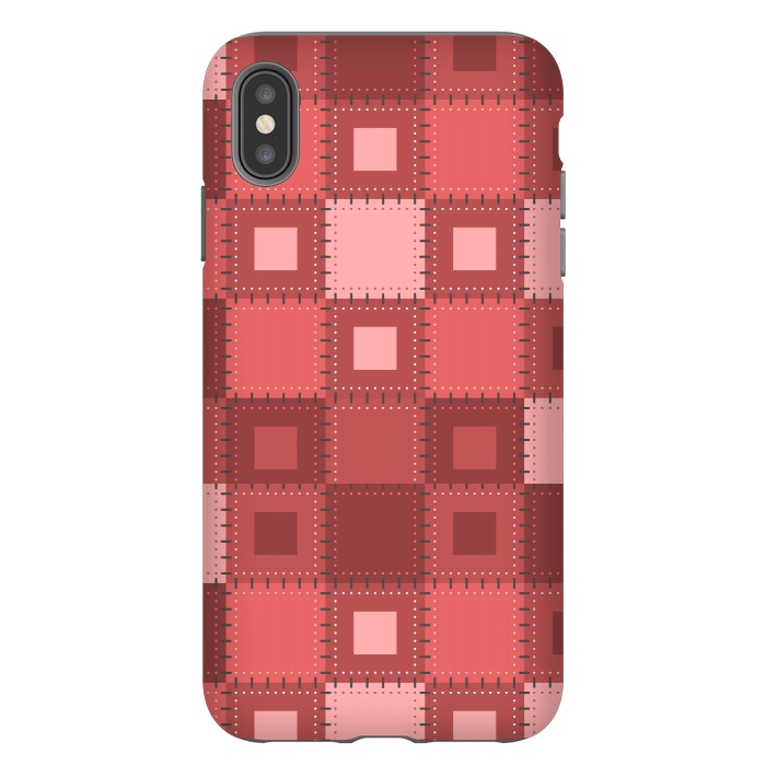 iPhone Xs Max StrongFit RED WHITE PATCHWORK by MALLIKA