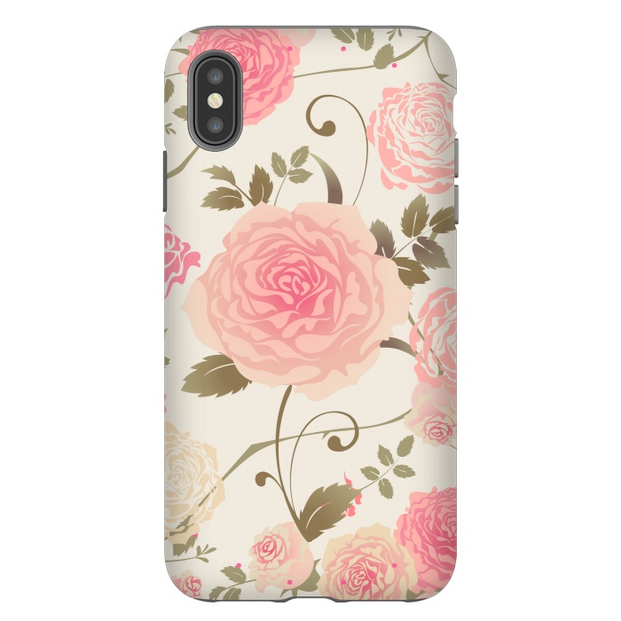 iPhone Xs Max StrongFit PINK ROSES PATTERN by MALLIKA