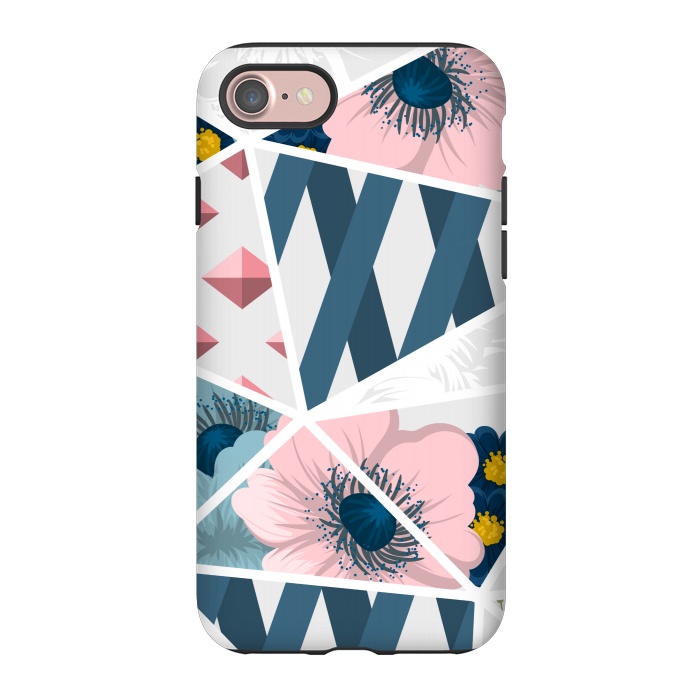 iPhone 7 StrongFit BLUE PINK FLORAL PATCHWORK by MALLIKA
