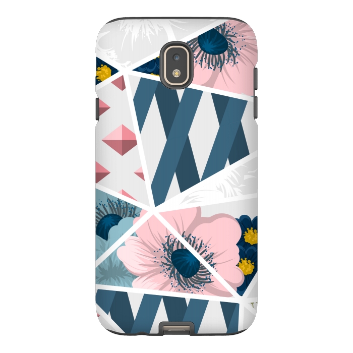 Galaxy J7 StrongFit BLUE PINK FLORAL PATCHWORK by MALLIKA