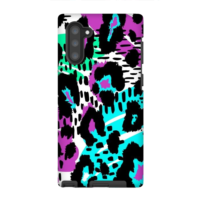 Galaxy Note 10 StrongFit PURPLE TEAL ANIMAL PRINT by haroulita