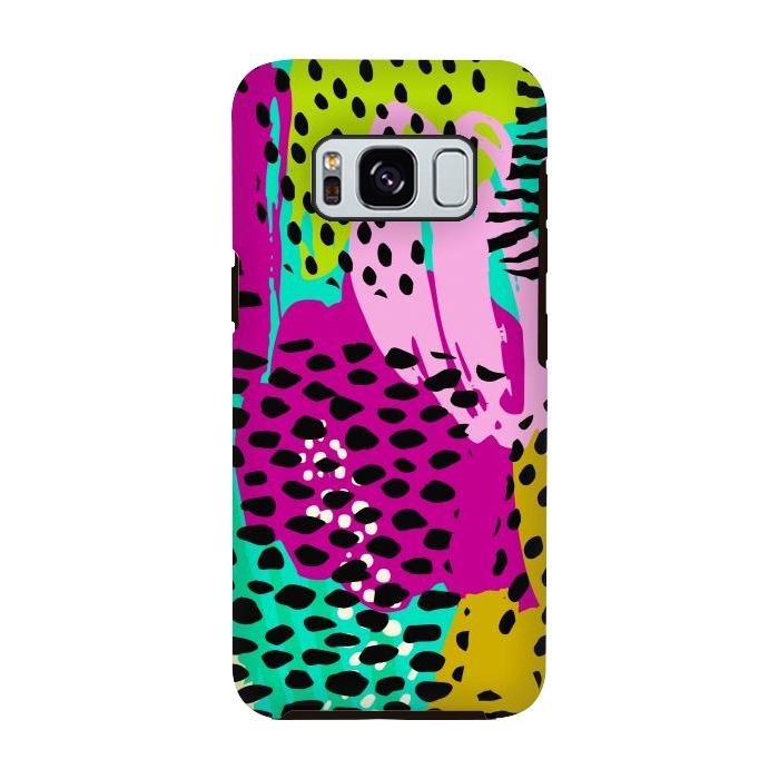 Galaxy S8 StrongFit colorful abstract animal print by haroulita