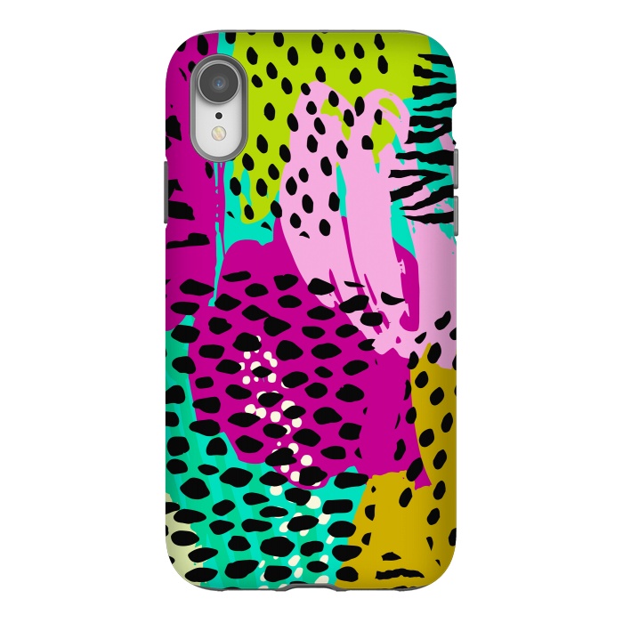 iPhone Xr StrongFit colorful abstract animal print by haroulita