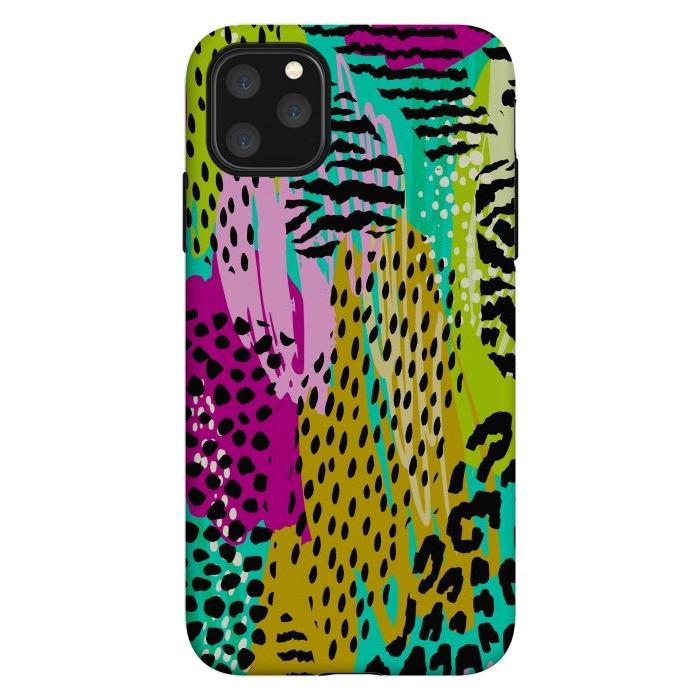 iPhone 11 Pro Max StrongFit colorful abstract animal print by haroulita