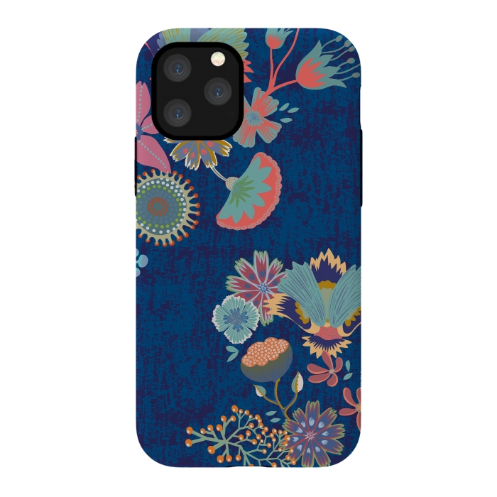 iPhone 11 Pro StrongFit Blue chinz florals by Nina Leth