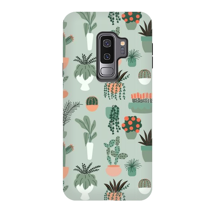 Galaxy S9 plus StrongFit Houseplants pattern 01 by Jelena Obradovic
