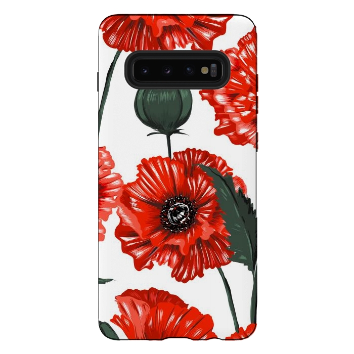 Galaxy S10 plus StrongFit red poppy by haroulita