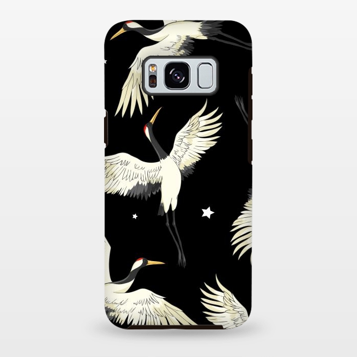 Galaxy S8 plus StrongFit black white birds by haroulita