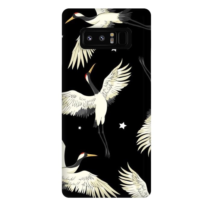Galaxy Note 8 StrongFit black white birds by haroulita