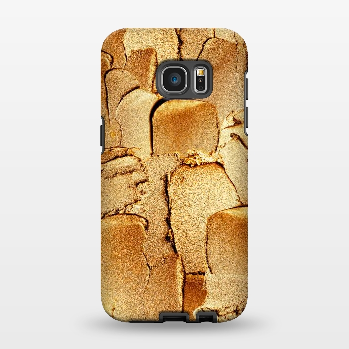 Galaxy S7 EDGE StrongFit Faux Gold Acrylic Brush Strokes by  Utart