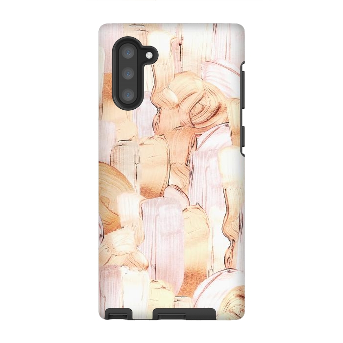 Galaxy Note 10 StrongFit Blush Faux Gold Copper Acrylic Brush Strokes by  Utart