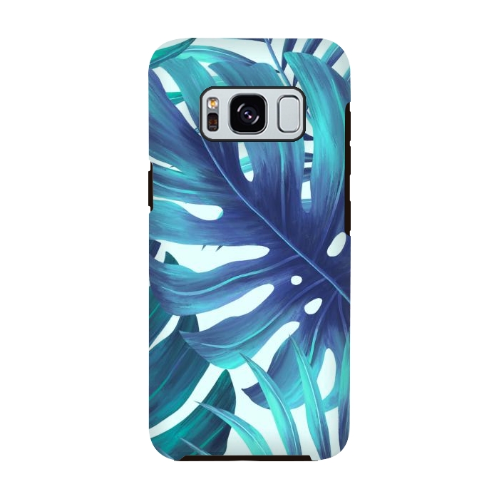 Galaxy S8 StrongFit blue Fern leaves by haroulita