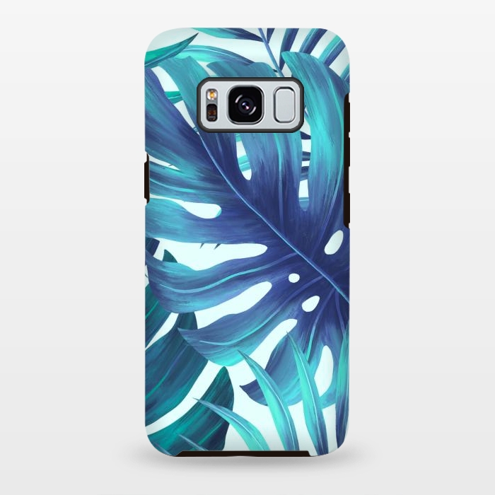 Galaxy S8 plus StrongFit blue Fern leaves by haroulita