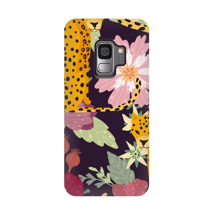 Galaxy S9 StrongFit floral leopard by haroulita