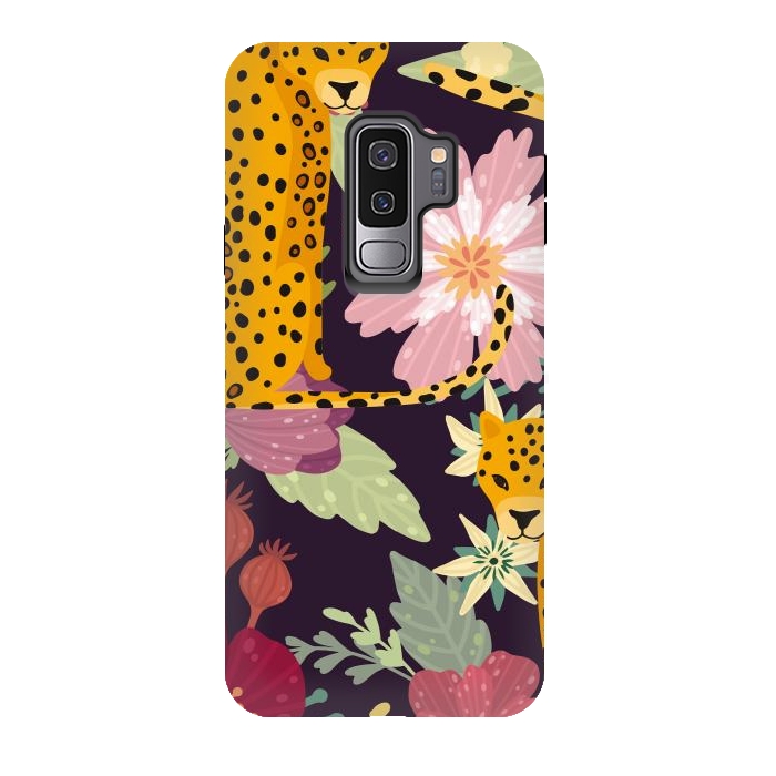 Galaxy S9 plus StrongFit floral leopard by haroulita