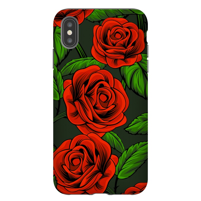 iPhone Xs Max StrongFit red roses by haroulita