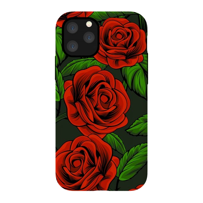 iPhone 11 Pro StrongFit red roses by haroulita