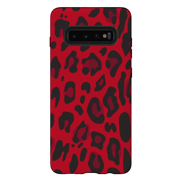 Galaxy S10 plus StrongFit red animal print by haroulita