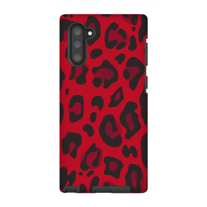 Galaxy Note 10 StrongFit red animal print by haroulita