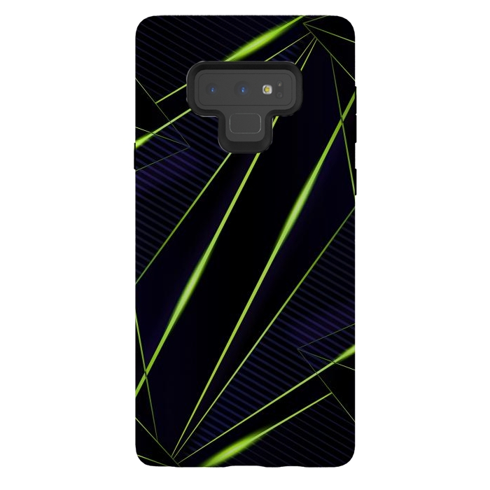 Galaxy Note 9 StrongFit vivid green geometric by haroulita