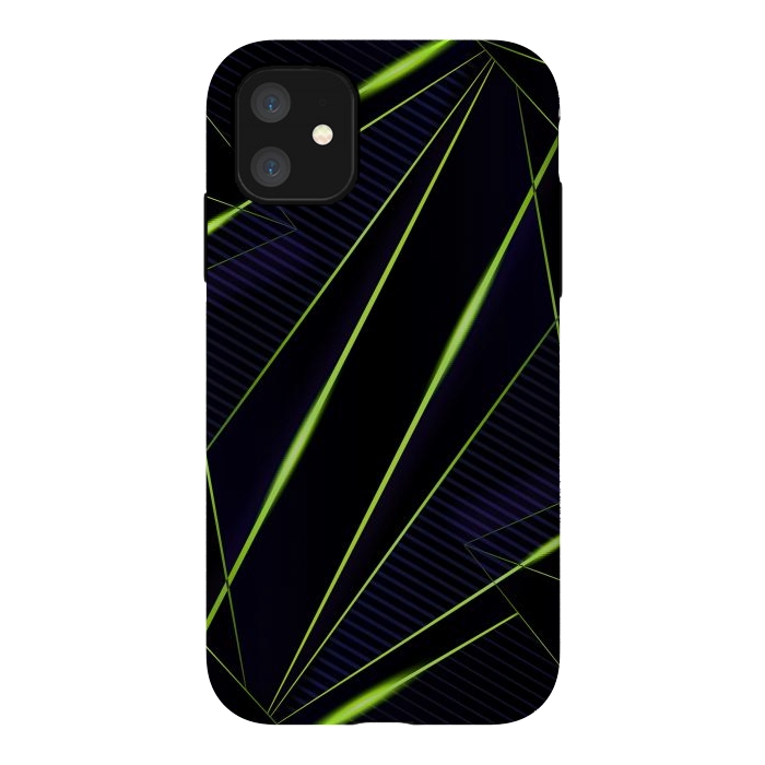 iPhone 11 StrongFit vivid green geometric by haroulita
