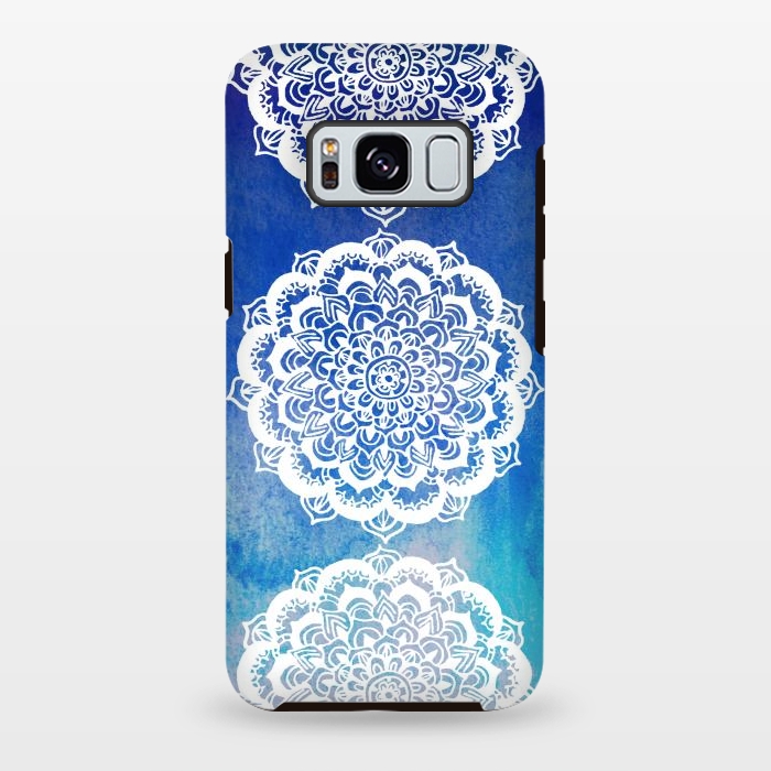 Galaxy S8 plus StrongFit Intricate Mandala on Watercolor Blue by Tangerine-Tane