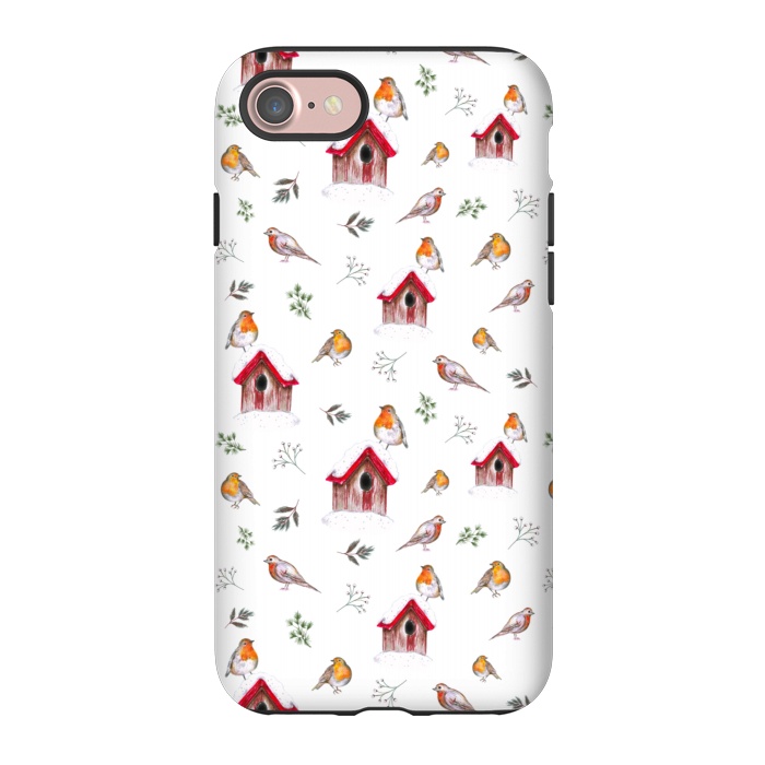iPhone 7 StrongFit Cute Winter Robins by Negin Mf