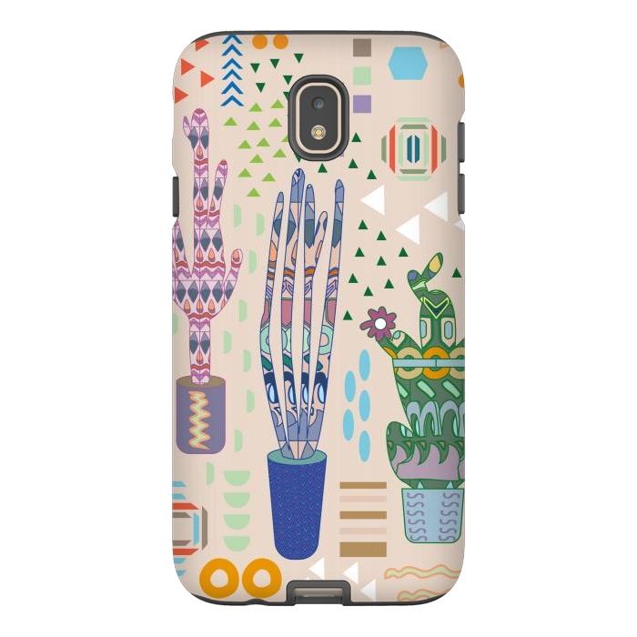 Galaxy J7 StrongFit Cactus desert with pattern by Nina Leth