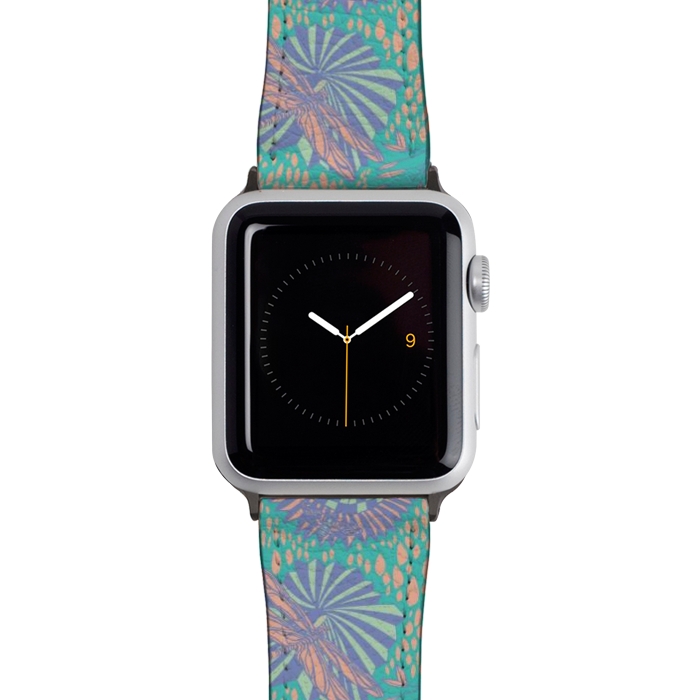 Watch 42mm / 44mm Strap PU leather Mint bird and dragonfly by Nina Leth