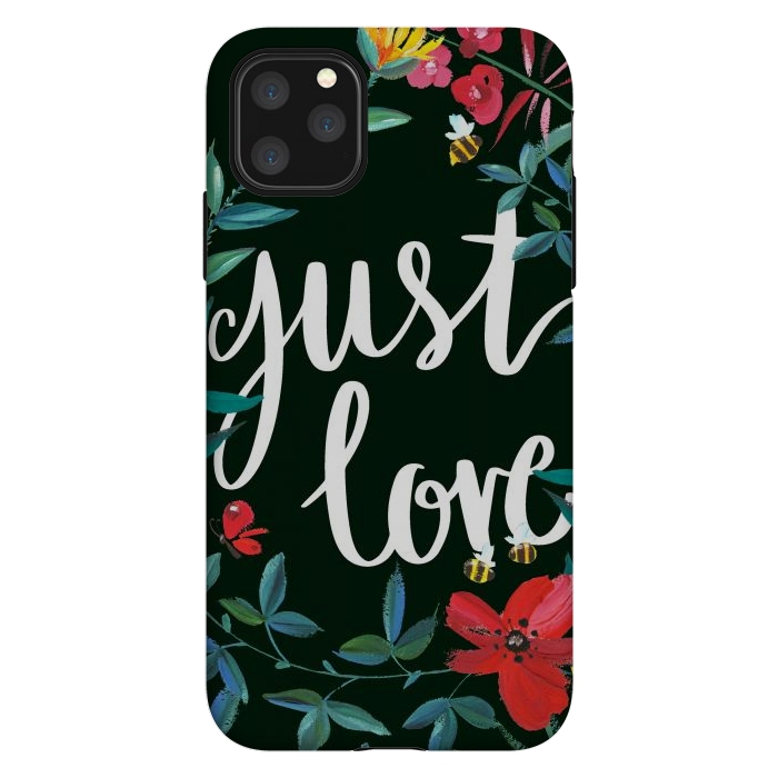 iPhone 11 Pro Max StrongFit Just love flower painting quote by Oana 
