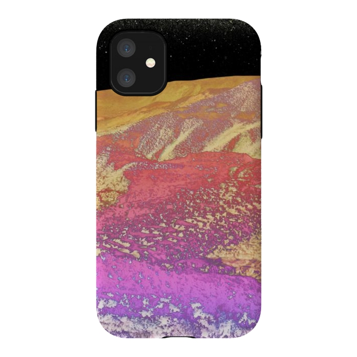 iPhone 11 StrongFit Vibrant rainbow mountain by Oana 