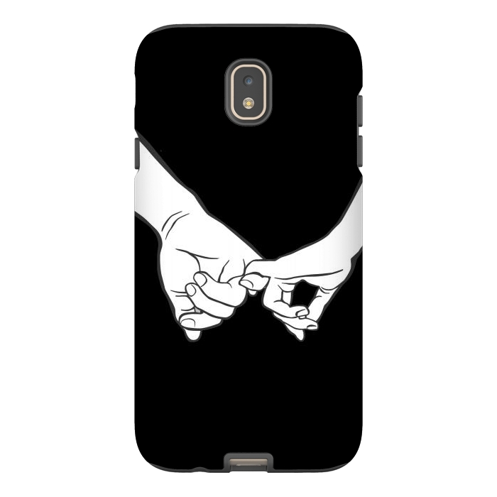 Galaxy J7 StrongFit Couple holding hands minimal line art valentine drawing by Oana 