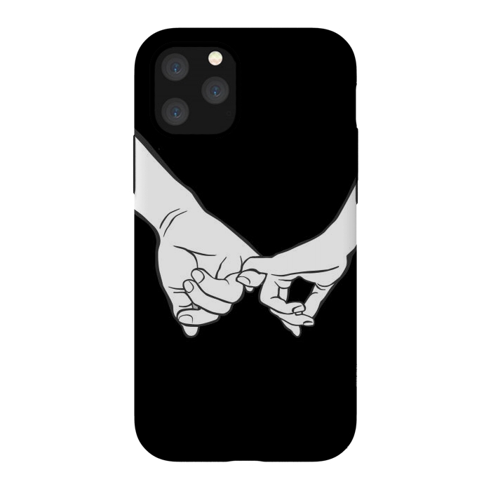 iPhone 11 Pro StrongFit Couple holding hands minimal line art valentine drawing by Oana 