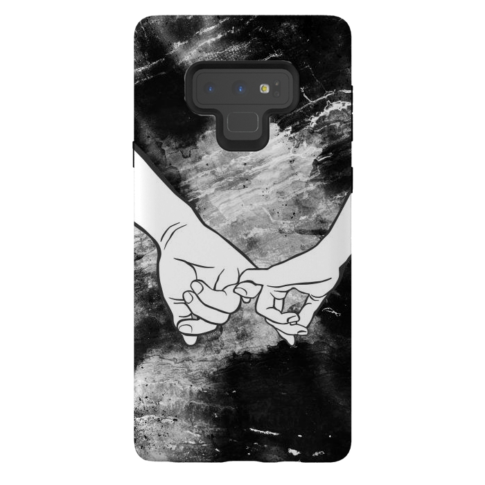 Galaxy Note 9 StrongFit Couple holding hands dark marble by Oana 