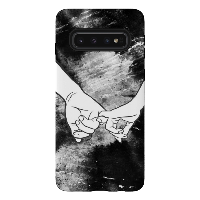 Galaxy S10 StrongFit Couple holding hands dark marble by Oana 