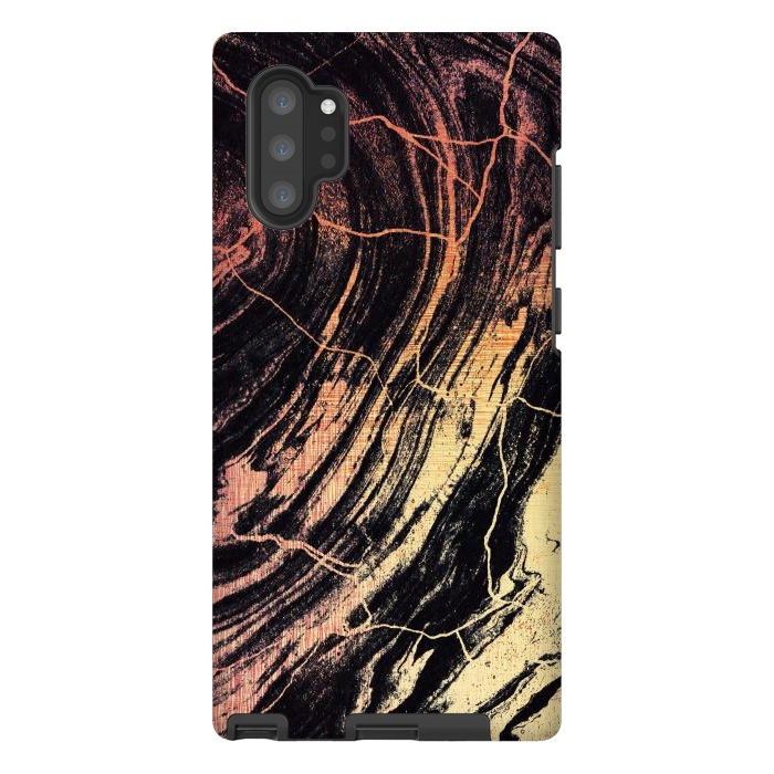 Galaxy Note 10 plus StrongFit Gold marble brush strokes by Oana 