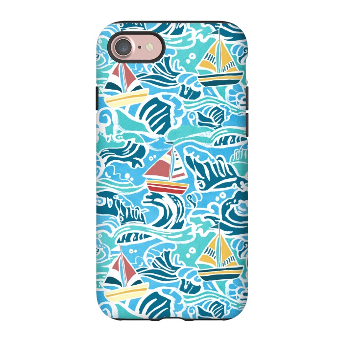 iPhone 7 StrongFit Sailboats & Waves by Tangerine-Tane