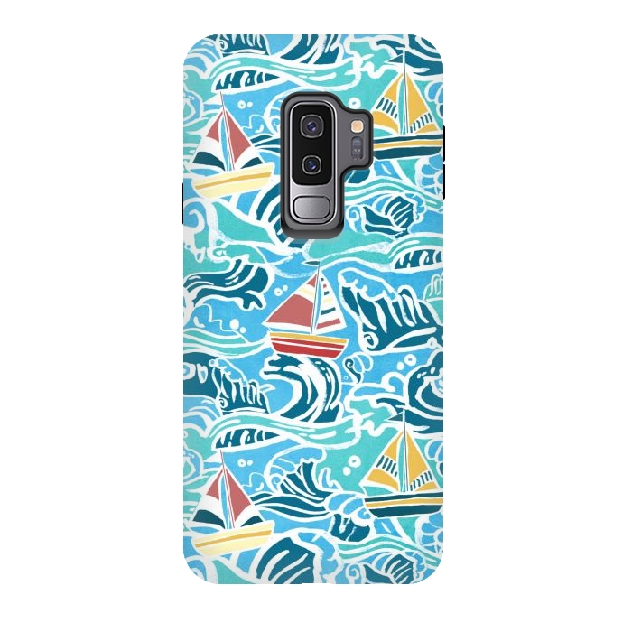 Galaxy S9 plus StrongFit Sailboats & Waves by Tangerine-Tane