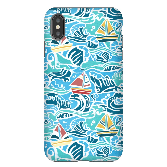 iPhone Xs Max StrongFit Sailboats & Waves by Tangerine-Tane
