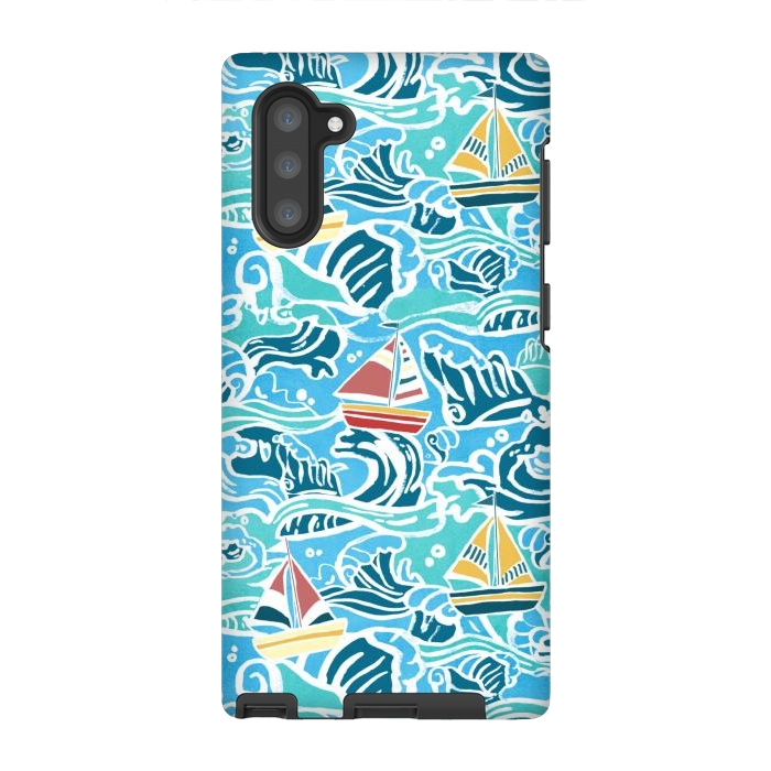 Galaxy Note 10 StrongFit Sailboats & Waves by Tangerine-Tane